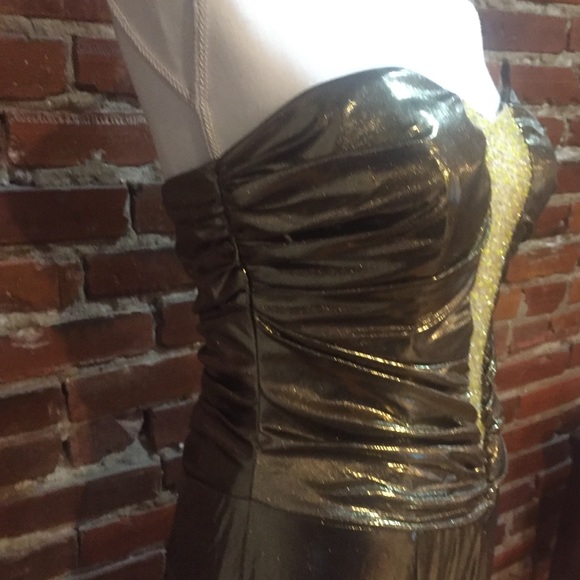Alyce Designs gold strapless gown - Picture 8 of 13